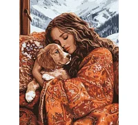 Картина за номерами Обійми улюбленця art_selena_ua 40х50 Ідейка (KHO8536)