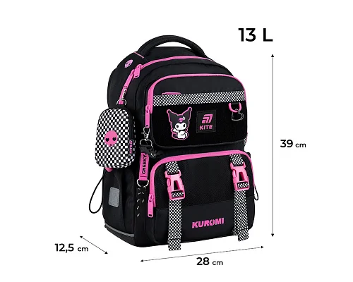 Рюкзак шкільний Kite котик Kuromi 39 см (HK25-1022M)