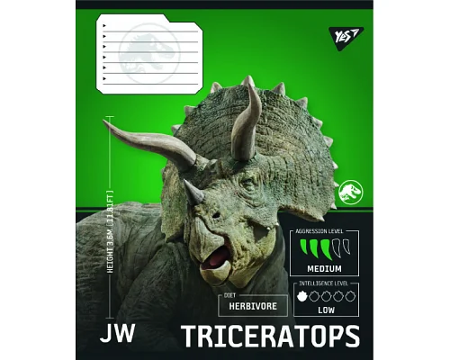 Зошит учнівський загальний JURASSIC WORLD Strength and Power А5 48 аркушів лінія YES (767673)