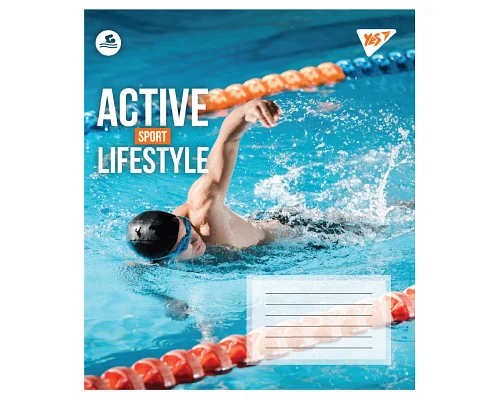 Зошит учнівський загальний Active lifestyle А5 48 аркушів клітинка YES (767712)