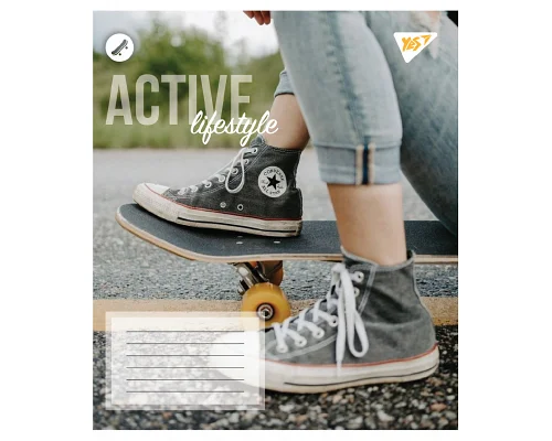 Зошит учнівський загальний Active lifestyle А5 48 аркушів клітинка YES (767712)