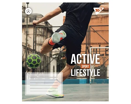 Зошит учнівський загальний Active lifestyle А5 60 аркушів клітинка YES (767713)