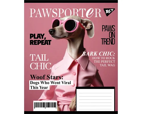 Зошит учнівський шкільний Animal's fashion А5 24 аркушів лінія YES (767782)