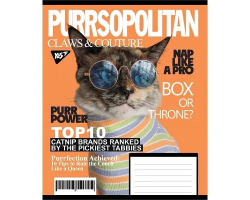 Зошит учнівський загальний Animal's fashion А5 36 аркушів лінія YES (767784)