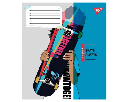 Зошит учнівський загальний Skate is always А5 48 аркушів клітинка YES (767814)