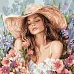 Картина за номерами Дівчина в капелюсі серед квітів art_selena_ua 40х40 Ідейка (KHO8569)
