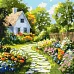 Картина за номерами Квіти біля хатини art_selena_ua 40х40 Ідейка (KHO6383)