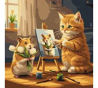 Картина за номерами Кіт художник art_selena_ua 40х40 Ідейка (KHO6758)