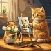 Картина за номерами Кіт художник art_selena_ua 40х40 Ідейка (KHO6758)