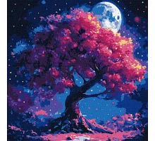 Картина по номерам Силуэт дерева art_selena_ua 40х40 Идейка (KHO6384)