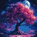 Картина за номерами Силует дерева art_selena_ua 40х40 Ідейка (KHO6384)