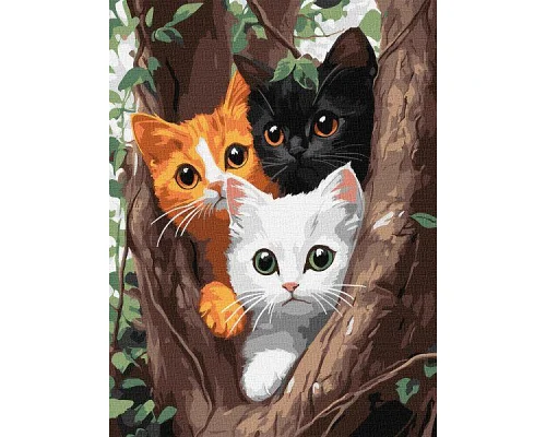 Картина за номерами Котики на дереві art_selena_ua 30х40 Ідейка (KHO6736)