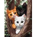 Картина за номерами Котики на дереві art_selena_ua 30х40 Ідейка (KHO6736)