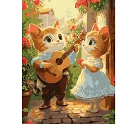 Картина за номерами Котячі романси art_selena_ua 30х40 Ідейка (KHO6746)