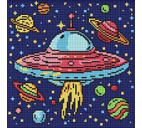 Алмазна мозаїка Космічна подорож art_selena_ua 30х30 Ідейка (AMO8107)