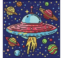 Алмазна мозаїка Космічна подорож art_selena_ua 30х30 Ідейка (AMO8107)