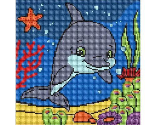 Алмазна мозаїка Добрий дельфін art_selena_ua 30х30 Ідейка (AMO8111)