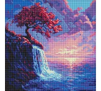 Алмазна мозаїка Сакура в потоці art_selena_ua 40х40 Ідейка (AMO8210)