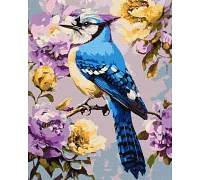 Картина за номерами Сойка в півоніях art_selena_ua 40х50 Ідейка (KHO6711)