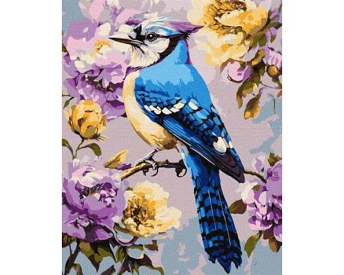 Картина за номерами Сойка в півоніях art_selena_ua 40х50 Ідейка (KHO6711)