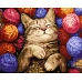 Картина за номерами Кіт у клубочках art_selena_ua 40х50 Ідейка (KHO6710)