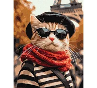 Картина за номерами Пухнастик у Парижі art_selena_ua 40х50 Ідейка (KHO6705)