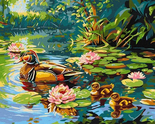 Картина по номерам Утиное семейство art_selena_ua 40х50 Идейка (KHO6656)
