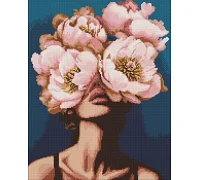 Алмазна мозаїка Загадка півоній з голограмними стразами (AB) victoria_art___ 40х50 Ідейка (AMO7989)