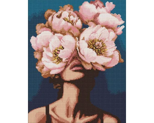 Алмазна мозаїка Загадка півоній з голограмними стразами (AB) victoria_art___ 40х50 Ідейка (AMO7989)