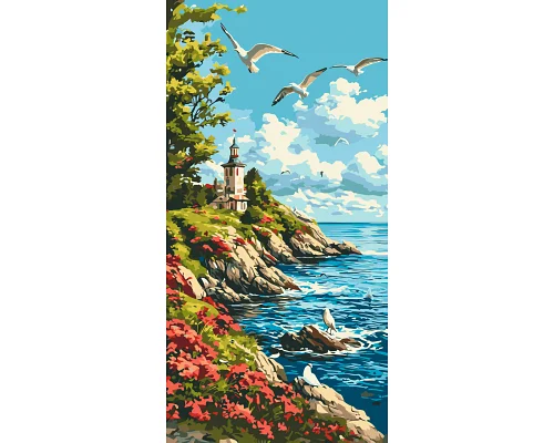Картина за номерами Морський ранок 40*80 см Орігамі (LW5118)