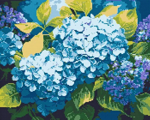 Алмазная мозаика Голубая гортензия 40х50 см Оригами (OD3489)
