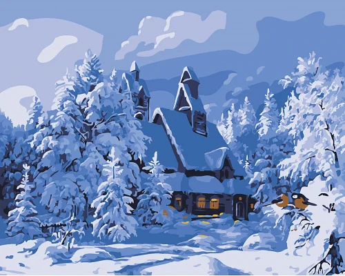 Картини за номерами Зимовий будиночок 40*50 см (PN2727)