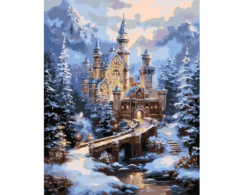Картина за номерами Замок у зимових горах 40х50 см Origami (LW3553)