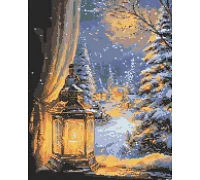 Алмазна мозаїка Зимова ніч 40x50 см Орігамі (OD3549)