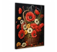 Картина за номерами з алмазною мозаїкою Кошик з маками 40x50см Santi (954933)