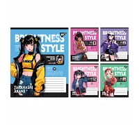Зошит учнівський загальний Brightness style А5 48 аркушів лінія YES (767762)