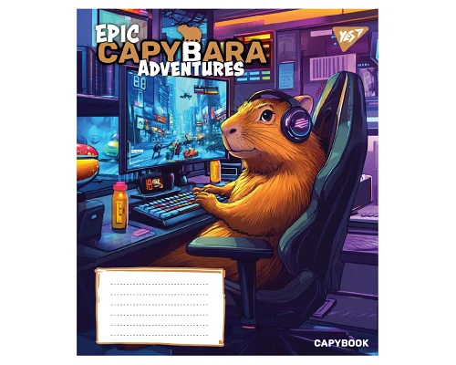 Зошит учнівський шкільний Epic Capybara А5 24 аркушів лінія YES (767797)