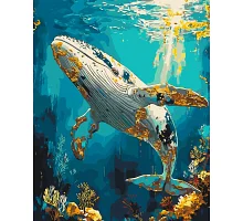 Картина по номерам Подводный мир, кит с красками металлик 40х50 см Оригами (LW3495)