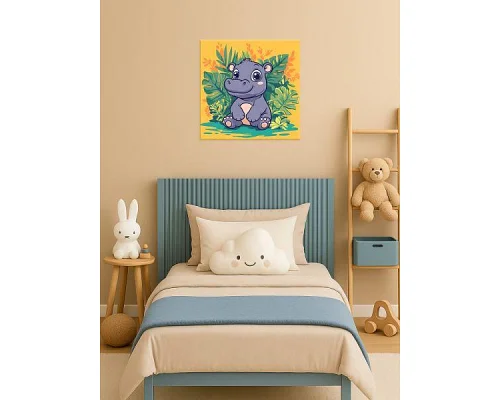 Картина за номерами Бегемот в тропіках art_selena_ua 30х30 Ідейка (KHO1260)