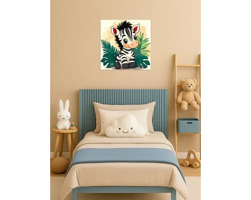 Картина за номерами Весела зебра art_selena_ua 30х30 Ідейка (KHO1273)