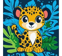 Картина за номерами Веселий леопард art_selena_ua 30х30 Ідейка (KHO1271)