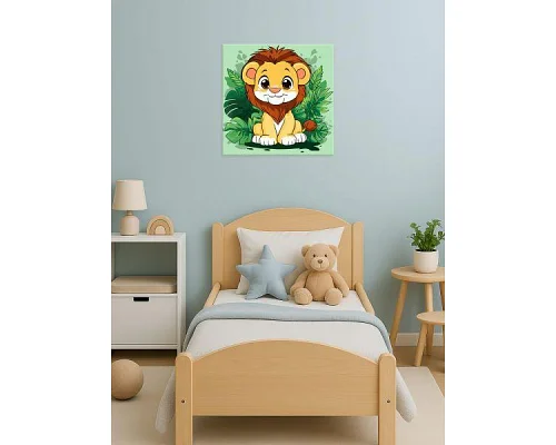 Картина по номерам Веселый львенок art_selena_ua 30х30 Идейка (KHO1272)