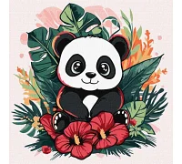 Картина по номерам Панда в тропиках art_selena_ua 30х30 Идейка (KHO1261)