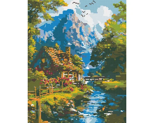 Алмазна мозаїка Гірське життя 40x50 см Орігамі (OD3438)