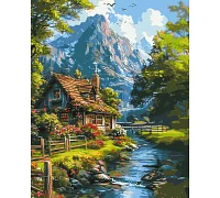 Картина по номерам Пейзаж Тихая горная жизнь 40x50 см Оригами (LW3438)