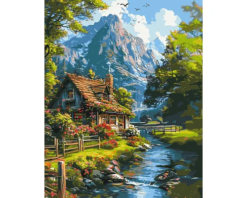 Картина по номерам Пейзаж Тихая горная жизнь 40x50 см Оригами (LW3438)