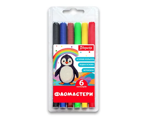 Фломастери 1Вересня 6 кольорів (650542)