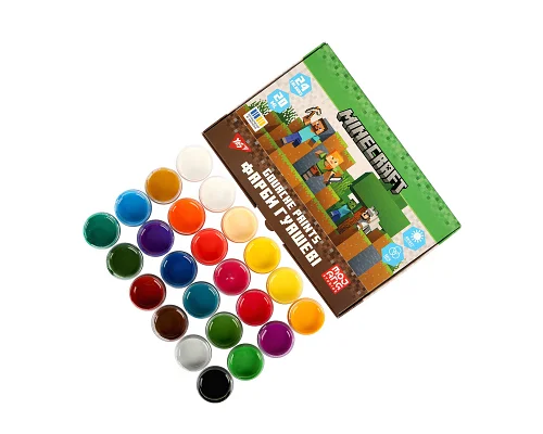 Фарби гуашеві Yes Minecraft 24 кольорів по 20 мл (230409)