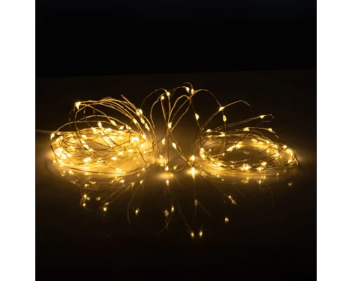 Електрогірлянда Yes! Fun Нитка на мідному дроті 100 LED тепло-біла 10 м статична, USB (975035)