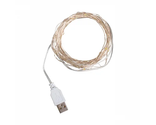 Електрогірлянда Yes! Fun Нитка на мідному дроті 50 LED теплий білий 5 м статич USB (975040)